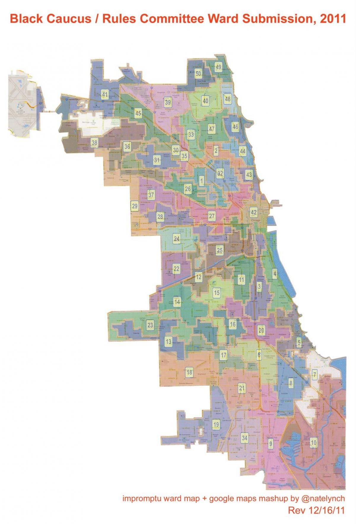 град Чикаго Вард мапи