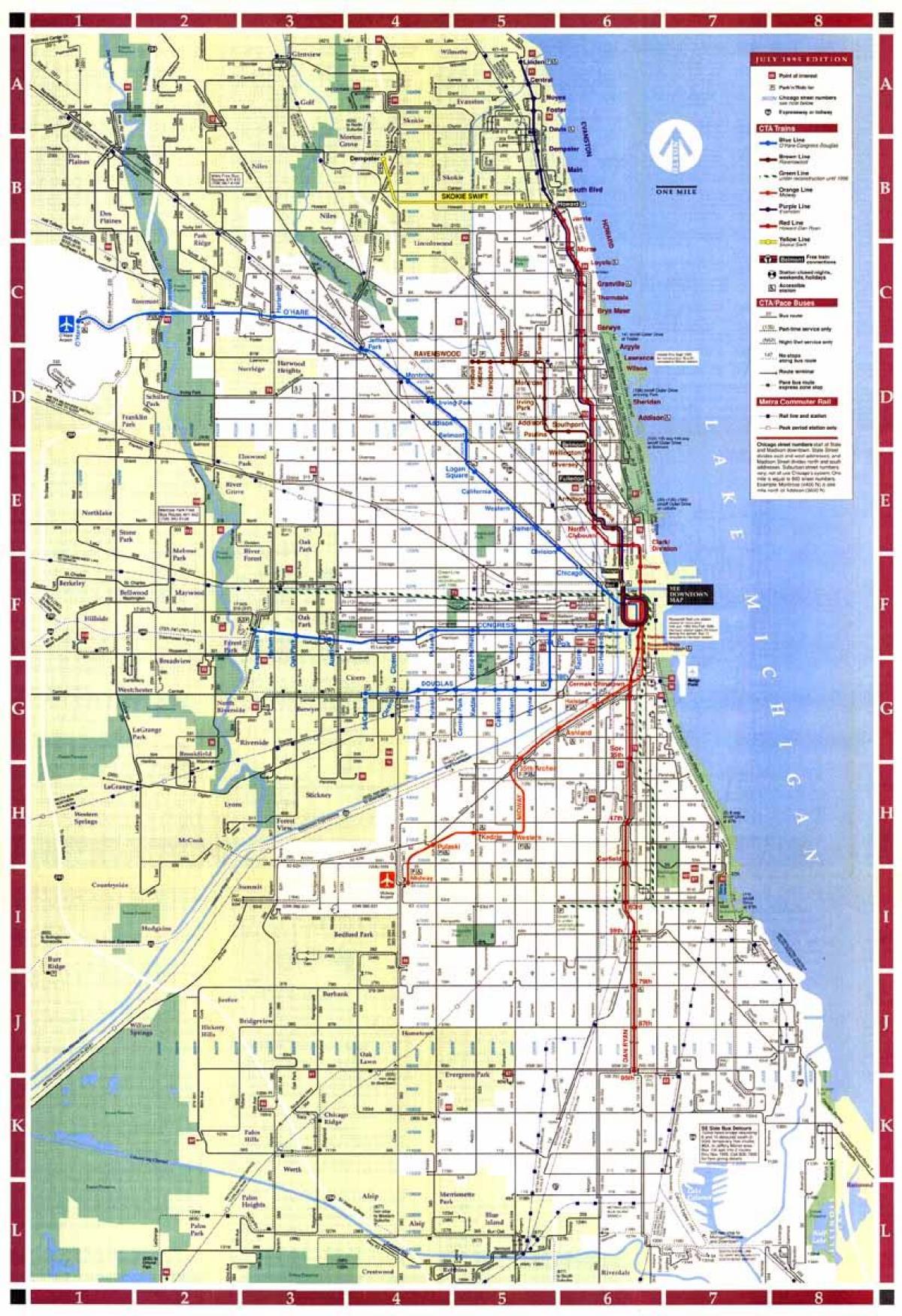 мапа града Чикага границе
