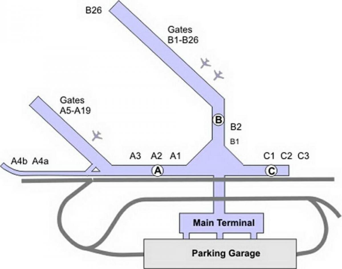 карта аеродрому Чикаго Мидвеј
