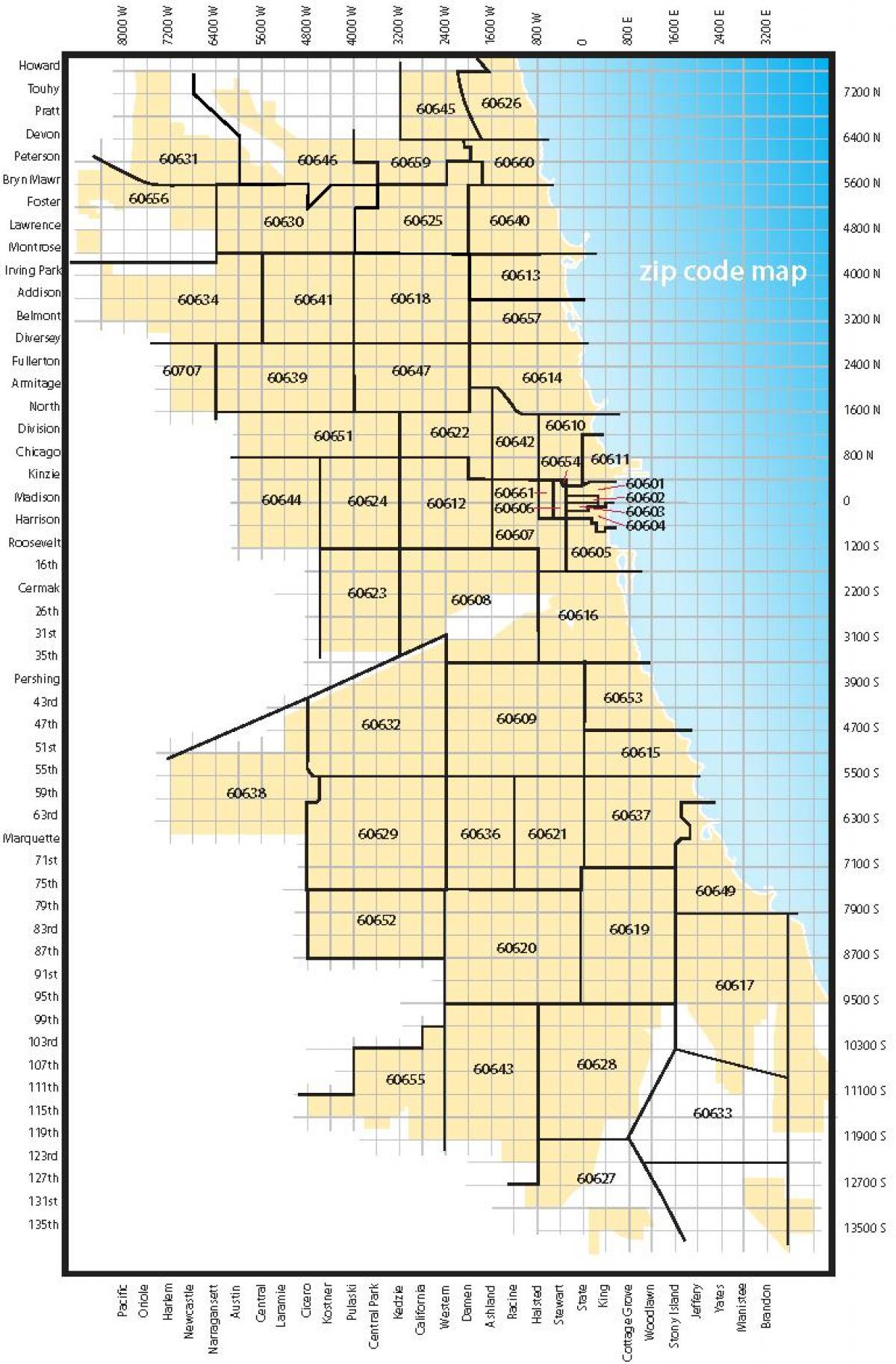 карта Чикагу зип кодови