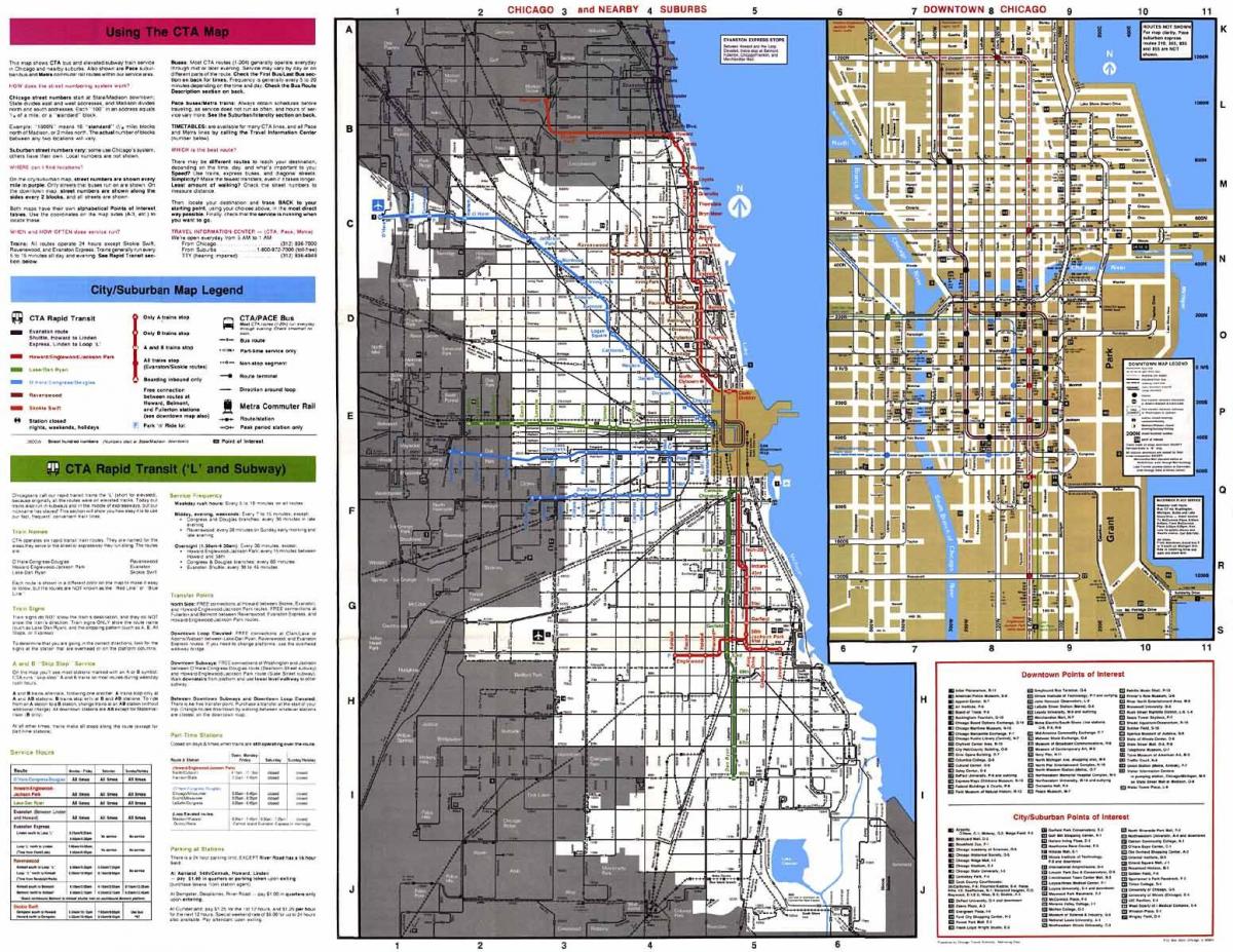 аутобуске линије Чикагу мапи