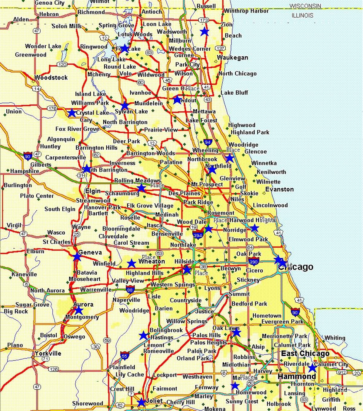 мапа града Чикага