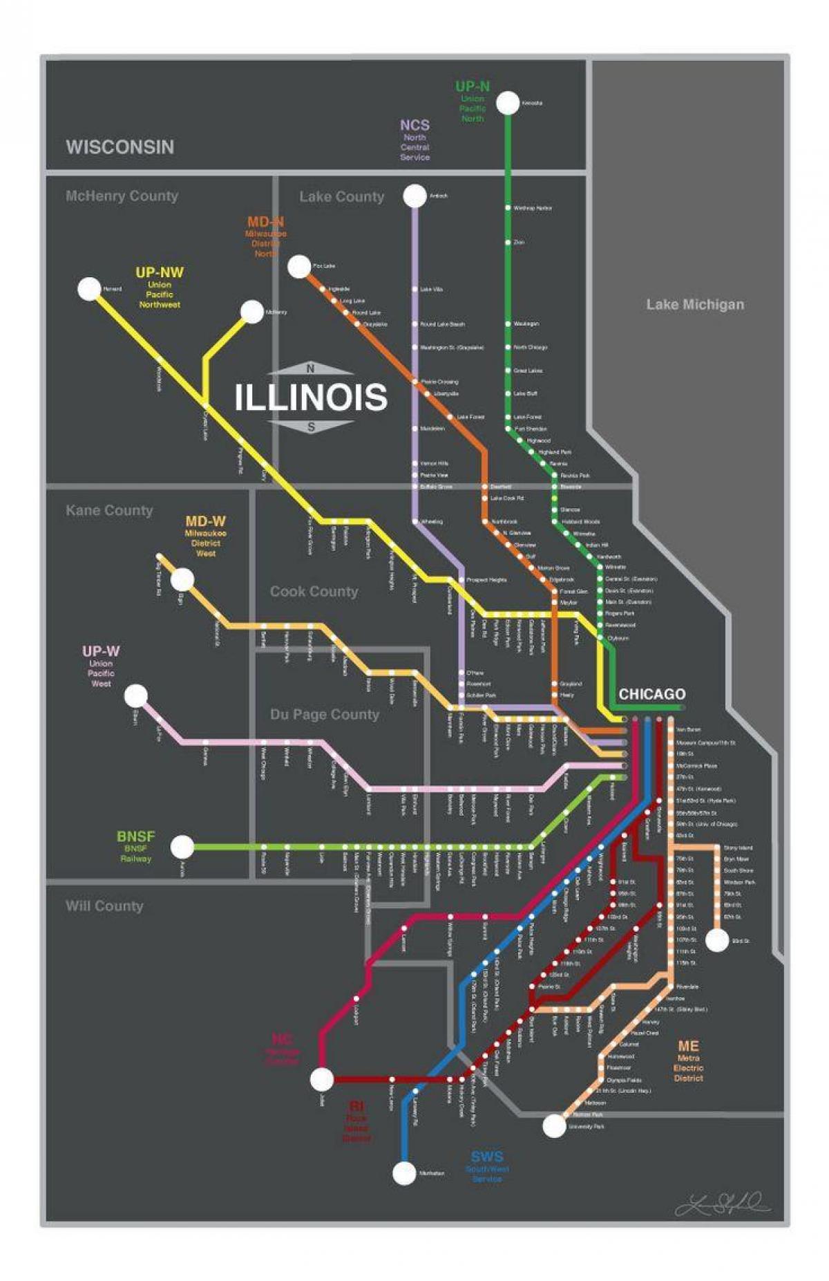 метар возу на мапи Чикагу
