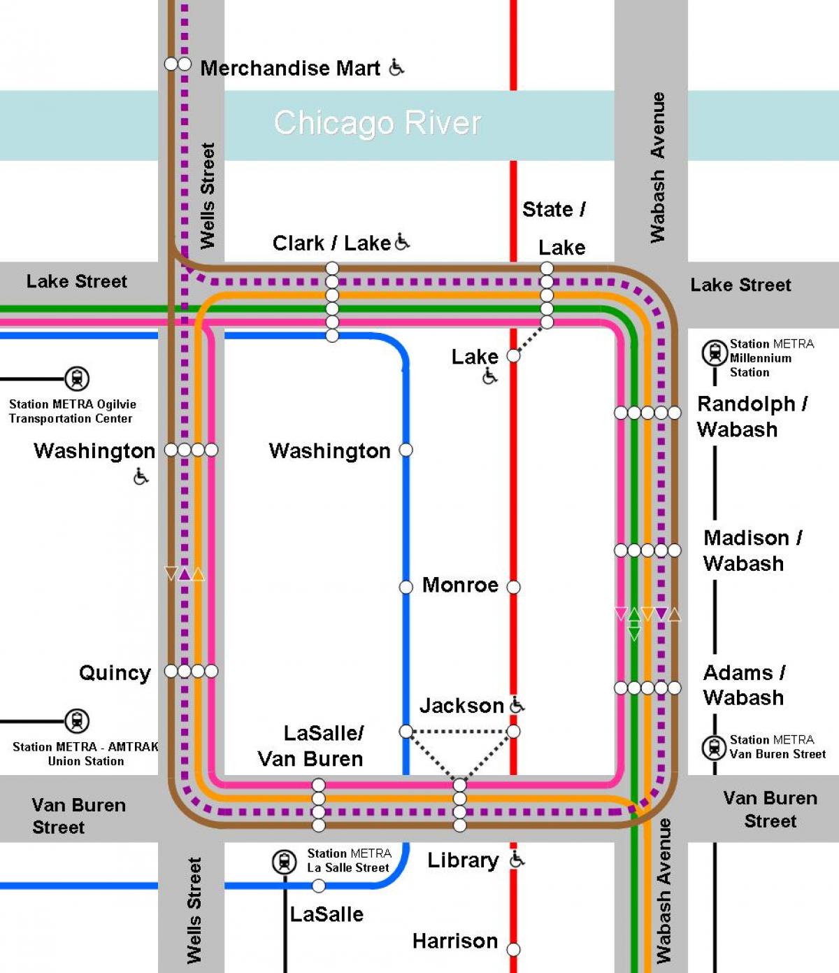 наранџаста линија на мапи у Чикагу