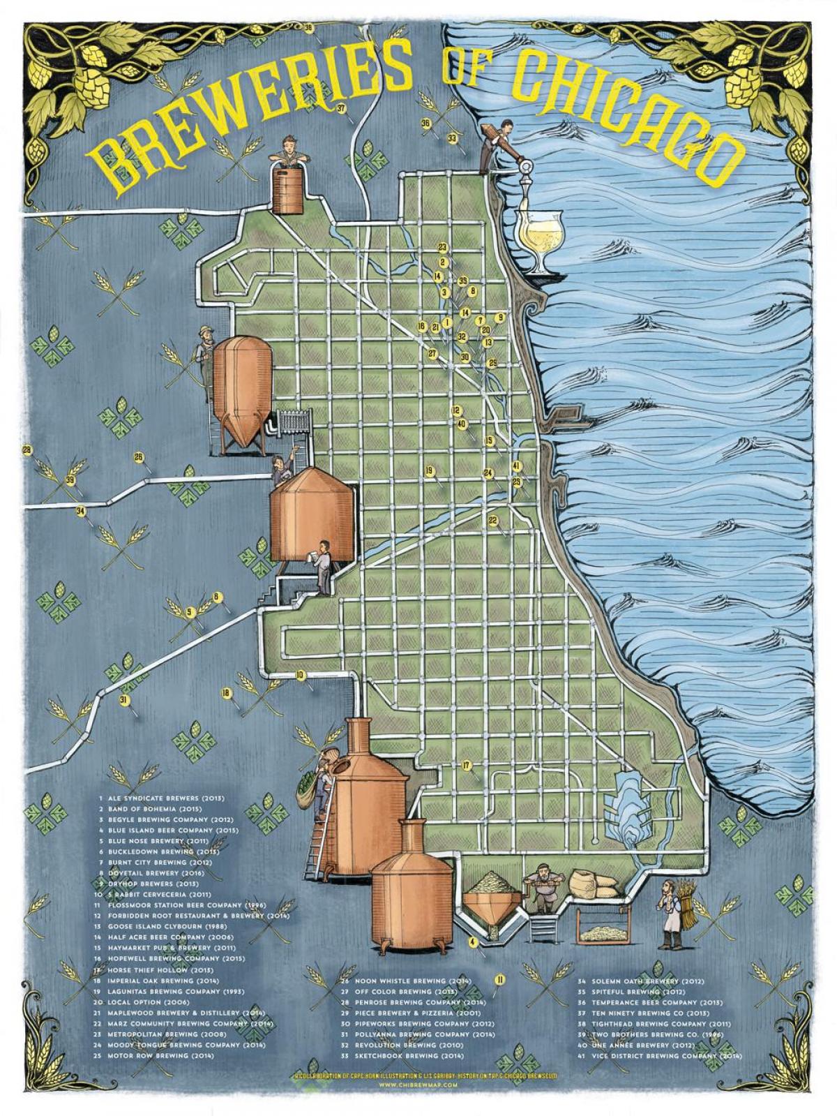 Чикаго пивница карта