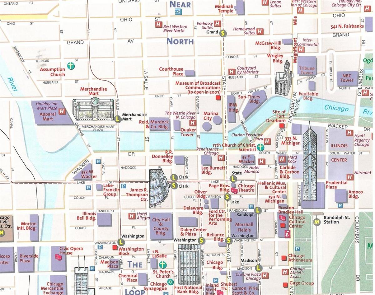 туристичка карта Чикагу