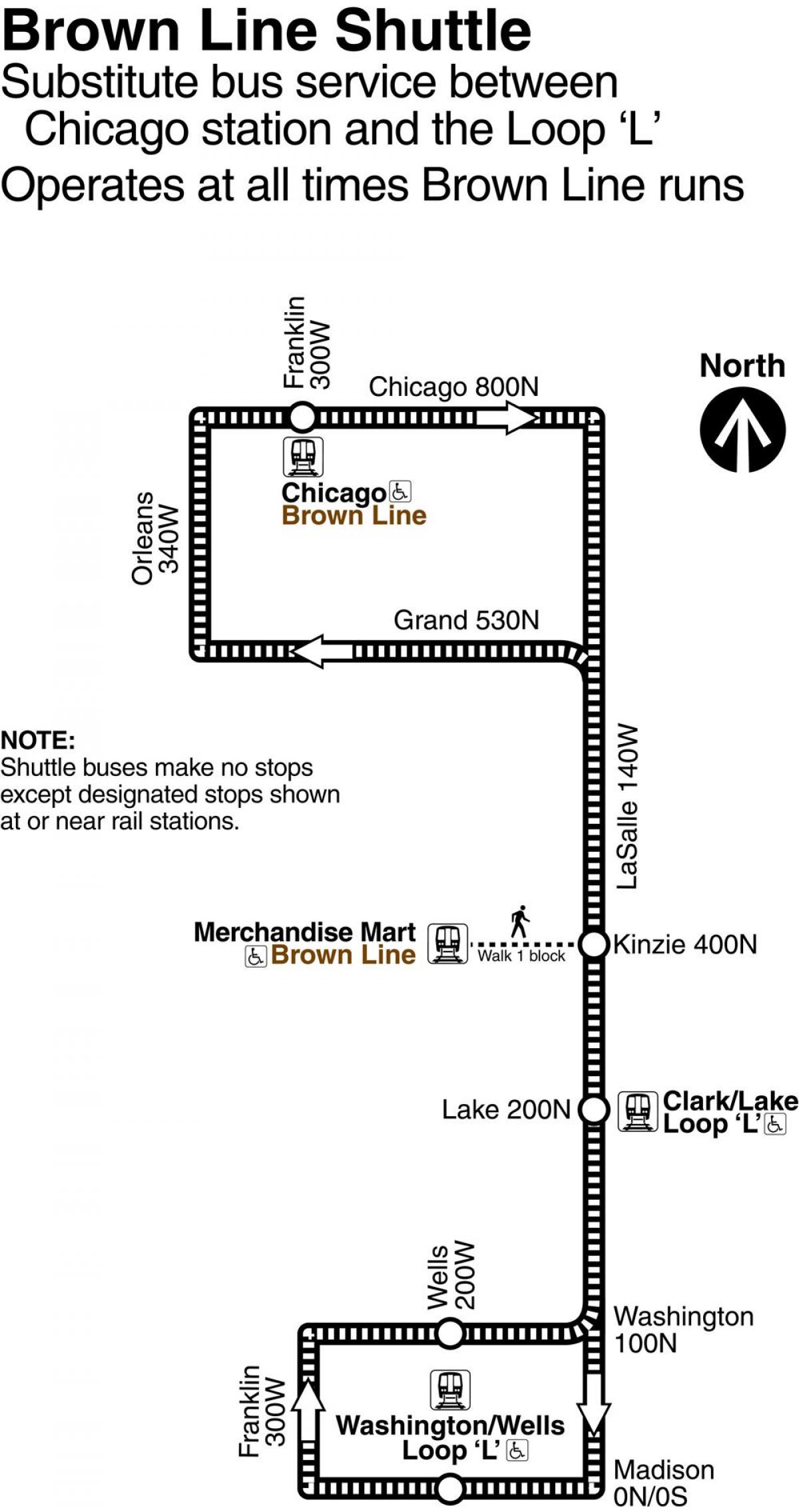 Чикаго браон линија мапи