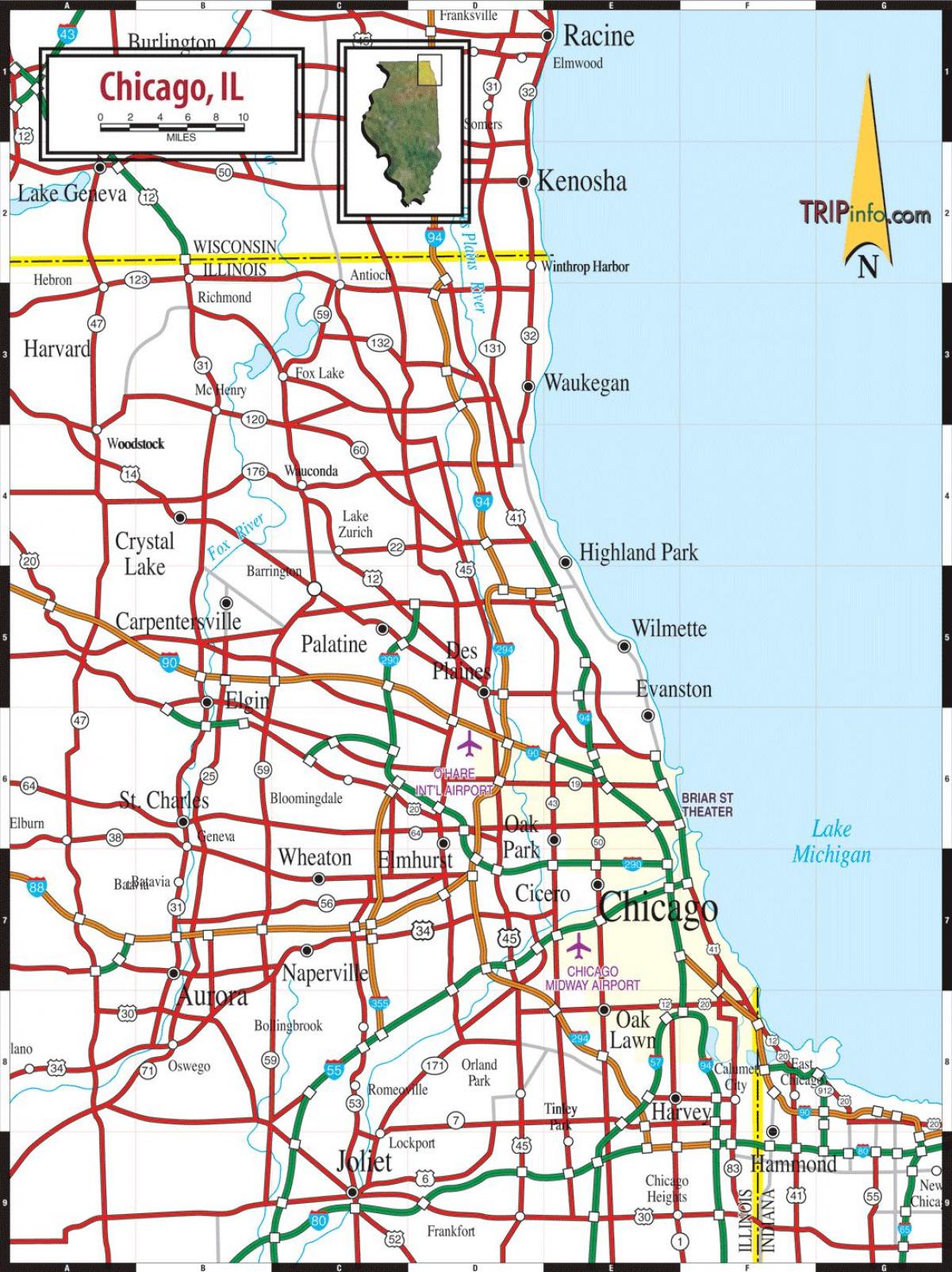 карта Чикагу