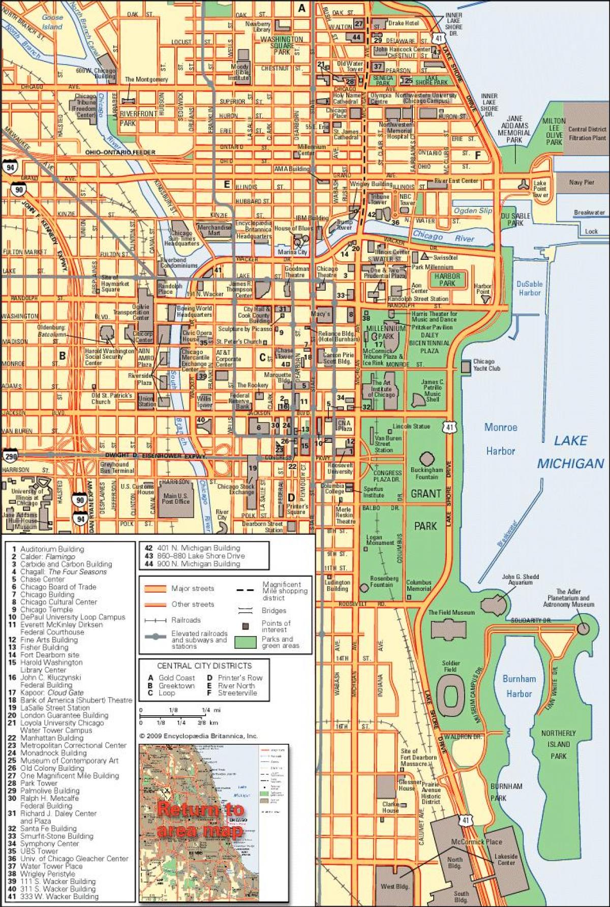 мапа града Чикага