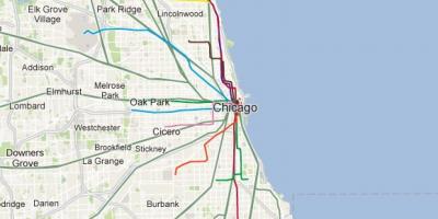 Чикаго плаве линије железничке карте