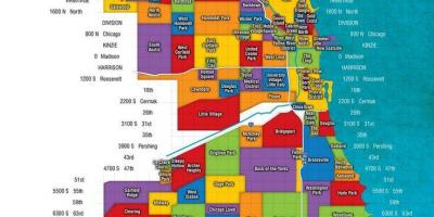 Карта Чикагу и предграђа