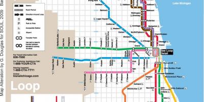 Чикаго возу на мапи плава линија