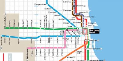 Карта Чикагу плаве линије